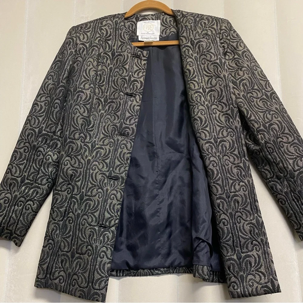 Vintage Mary McFadden Neiman Marcus Womens Blazer Jacket Sz 12 Brocade Old Money